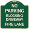Signmission No Blocking Driveway Fire Lane Heavy-Gauge Aluminum Architectural Sign, 18" x 18", G-1818-23852 A-DES-G-1818-23852 - alternate 1